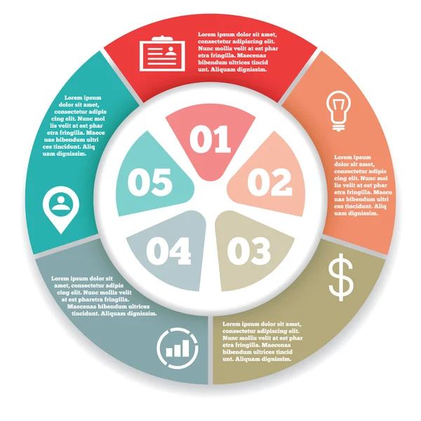 Business circle infographic, diagram, presentation four steps — Stok Vektör
