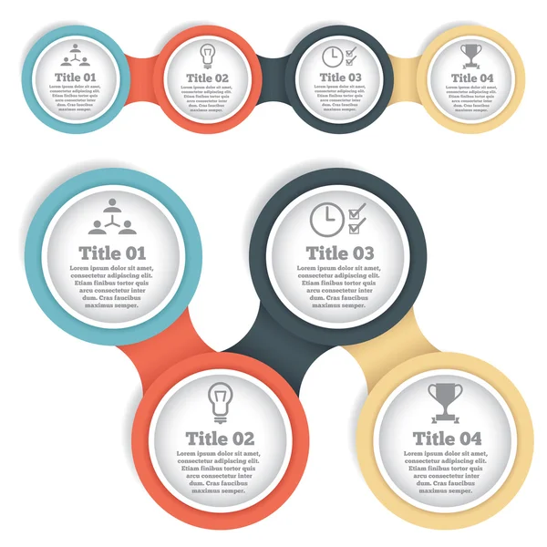 Ensemble d'informations de cercle d'affaires graphique, diagramme, présentation par étapes — Image vectorielle