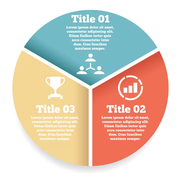 Cercle d'affaires info graphique, diagramme, présentation par étapes — Image vectorielle