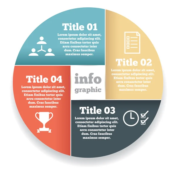 Business circle info graphic, diagram, presentation in steps — 스톡 벡터