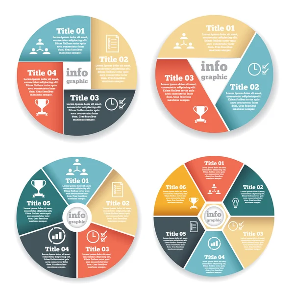 Ensemble d'informations de cercle d'affaires graphique, diagramme, présentation par étapes — Image vectorielle