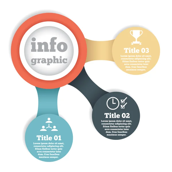 Geschäftskreisinformationsgrafik, Diagramm, Darstellung in Schritten — Stockvektor