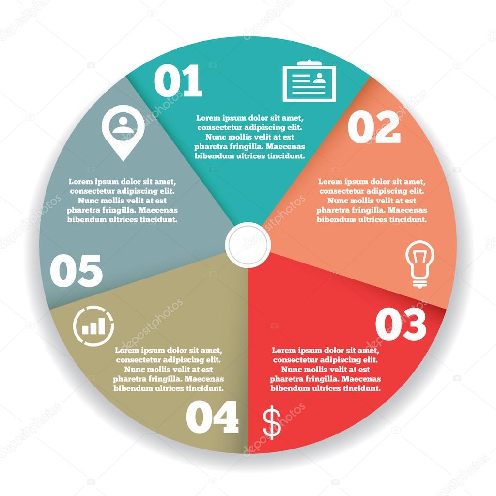 Business circle infographic, diagram, presentation four steps