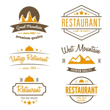 Set of different logo, label, emblem, badge and logotype elements for restaurant, cafe, cafeteria, bar or company