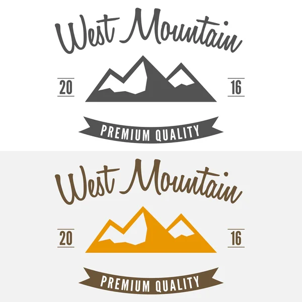 Abstract mountain logo, label, emblem, badge and logotype elements for corporate or company — ストックベクタ