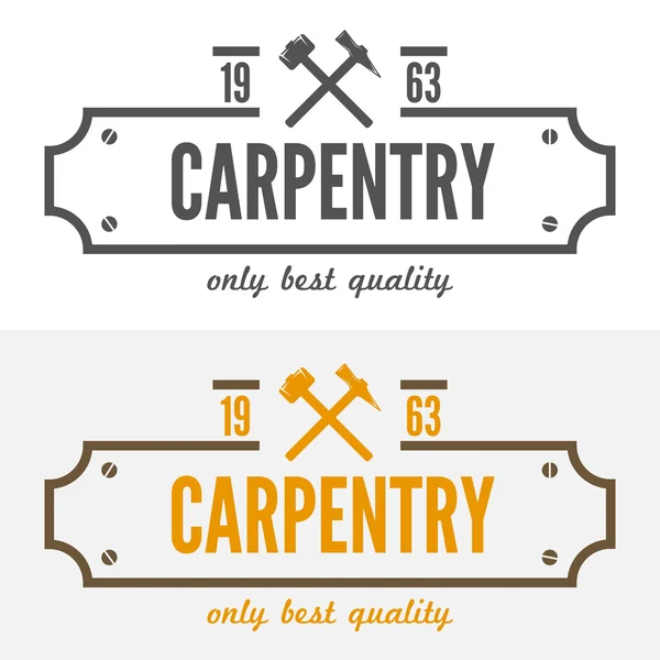 Vintage logo, label, badge and logotype elements for sawmill, carpentry or woodworkers — 스톡 벡터