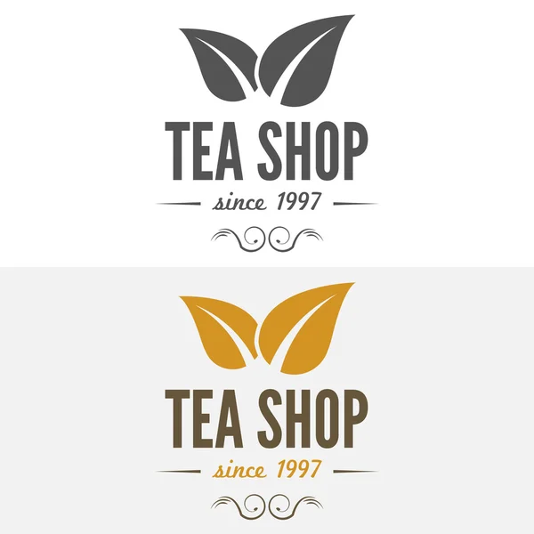 Conjunto de etiquetas vintage, emblemas e modelos de logotipo para café, loja de chá, café, cafetaria, bar ou restaurante — Vetor de Stock