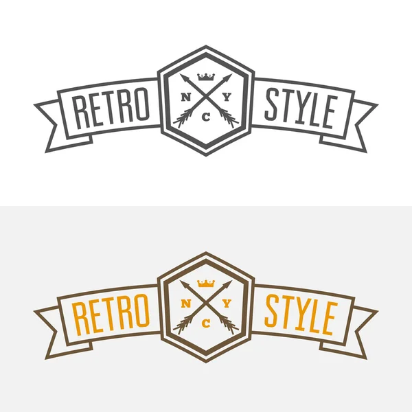 Retro Vintage Insignia eller Logotype vektorkonstruksjonselement, mal for forretningsskilt med piler – stockvektor