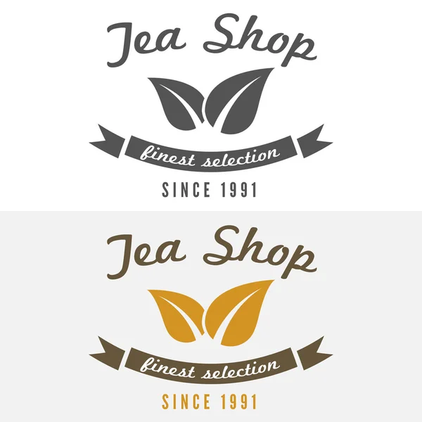 Set of vintage labels, emblems, and logo templates for coffee, tea shop, cafe, cafeteria, bar or restaurant — 스톡 벡터