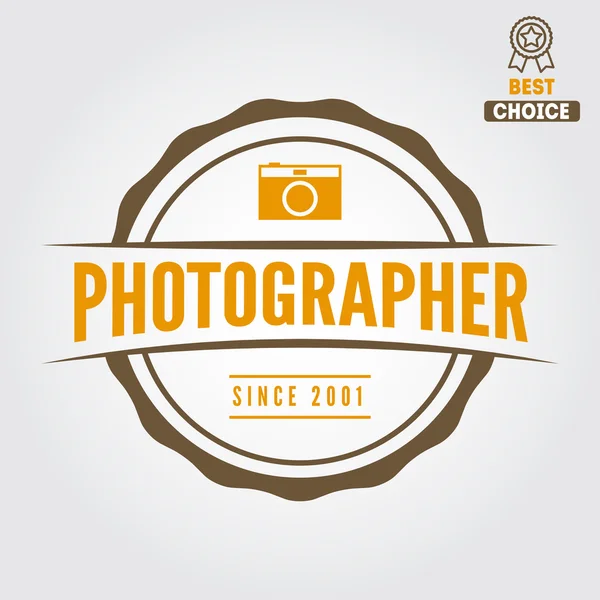 Logo, emblem, print, sticker, label and logotype elements for studio or photographer, photograph — Stock Vector