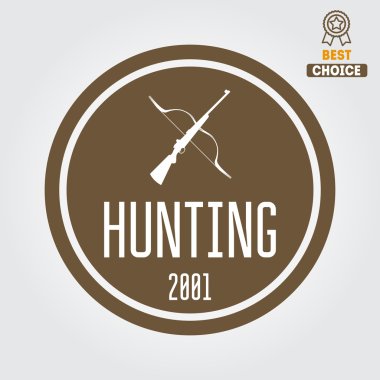 Logo, emblem, label or logotype elements for hunting club, shooting club
