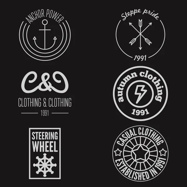 Set of logo, sticker, emblem, print, label or logotype elements for clothing and design — ストックベクタ