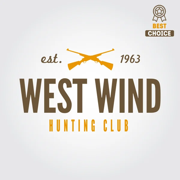 Logo, emblem, label or logotype elements for hunting club, shooting club — Wektor stockowy