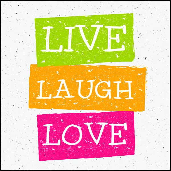 Vector modern design hipster illustration with phrase Live laugh love — ストックベクタ