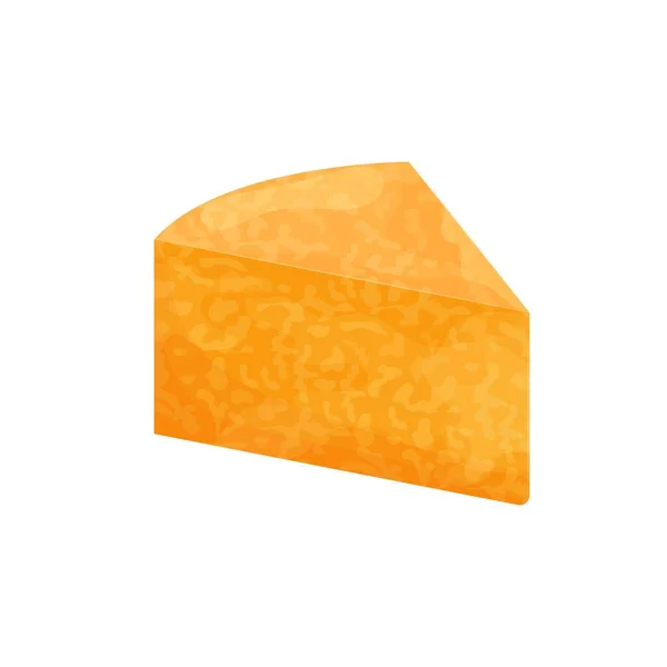 コルビージャックチーズのピース 白の背景に詳細な明るい孤立 フード フラットスタイルでグルメ 三角形の部分 ベクターイラスト — ストックベクタ