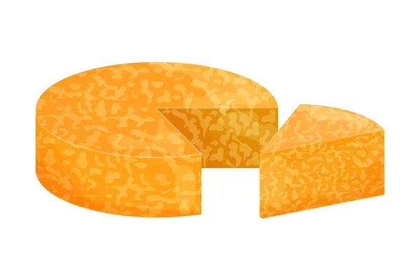 Composición Queso Colby Jack, corte en rodajas triangulares y redondo aislado sobre fondo blanco. Tipo tipo, ingrediente, elemento de diseño. — Archivo Imágenes Vectoriales