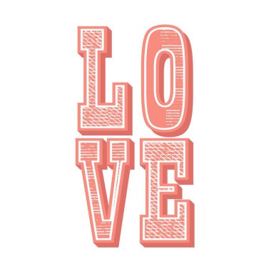 Beyaz arka planda pembe ve beyaz renklerle süslenmiş güzel, yaratıcı bir aşk metni. Sevgililer Günü selamlaması, şık romantik sembol.