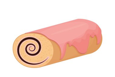 Bisküvi soslu kek, tatlı, beyaz arka planda izole edilmiş şekerleme. Porsiyon, parça lezzetli geleneksel bayram yemeği, turta.