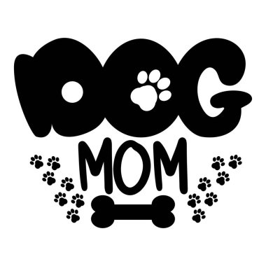 Pençe izleriyle süslenmiş, beyaz arka planda izole edilmiş bir kemik. Siluet, monokrom stok vektör çizimi.