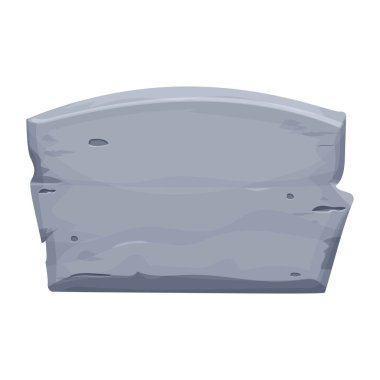 Taş tablet, panel, desenli karikatür çerçevesi çatlak elementler beyaz arka planda izole edilmiş. ui arayüzü, web pankartı, tasarım ögesi için katı gri işaret kare şekli.