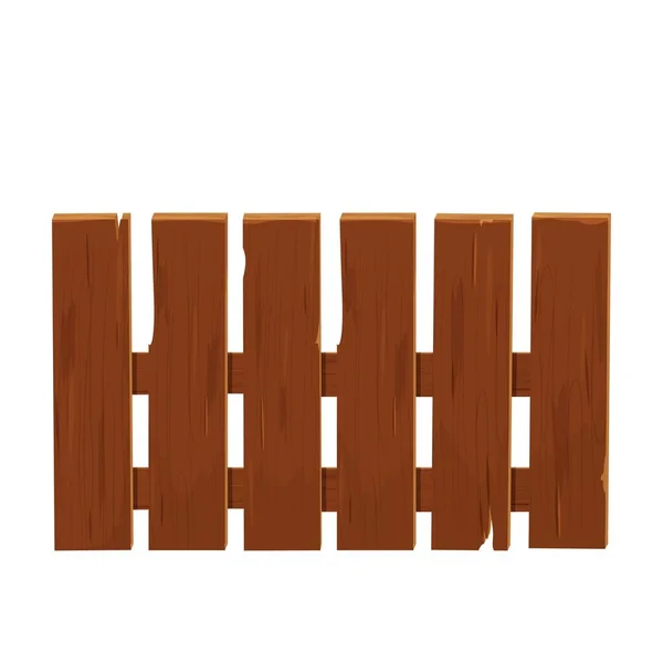Holz Cartoon Zaun Strukturiert Detailliert Isoliert Auf Weißem Hintergrund Rustikale — Stockvektor
