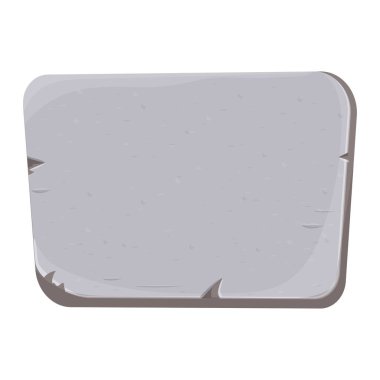 Taş afiş, panel, desenli karikatür çerçevesi beyaz arka planda izole edilmiş çatlak elementler. ui arayüzü, tableti ve tasarım ögesi için katı gri işaret kare şekli.