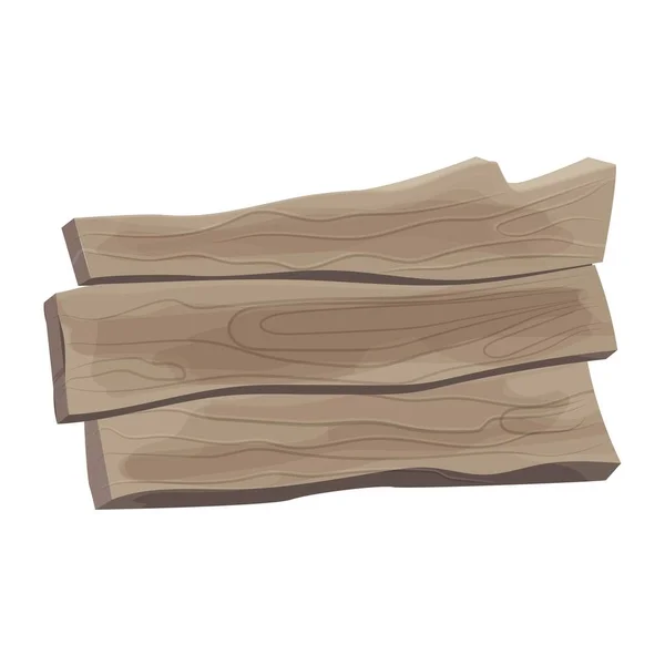 Vieille Planche Rustique Bannière Bois Style Dessin Animé Isolée Sur — Image vectorielle