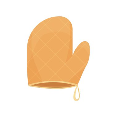 Fırın eldiveni, sıcak tutucu, beyaz arka planda izole edilmiş çizgi film tarzı fırın eldiveni. Kare ve çizgi desenli mutfak koruyucu ekipmanlar. 