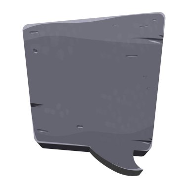 Taş afiş, karikatür tarzında baloncuk, oyun tasarımı için yer, evet geliştirme, afişler, beyaz arka planda izole tabela. Çizgili ve detaylı çizgi roman tasarımı ögesi