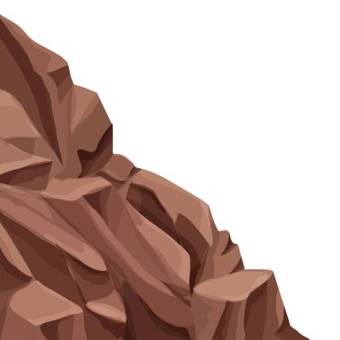 Dağ heyelan kayaları, beyaz arka planda izole edilmiş karikatür düz şekilli taşlar. Doğal afet, tehlike. Stok vektör illüstrasyonu.