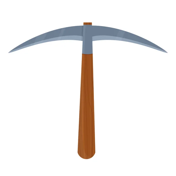 Wooden Pickaxe 스타일은 배경에 고립되어 있습니다 도구는 정보화 일러스트 — 스톡 벡터