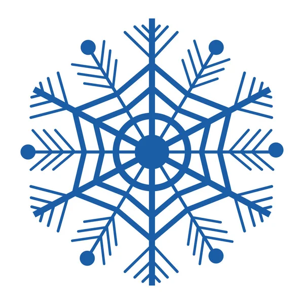 Fiocco Neve Decorazione Invernale Natale Isolato Sfondo Bianco Icona Semplice — Vettoriale Stock