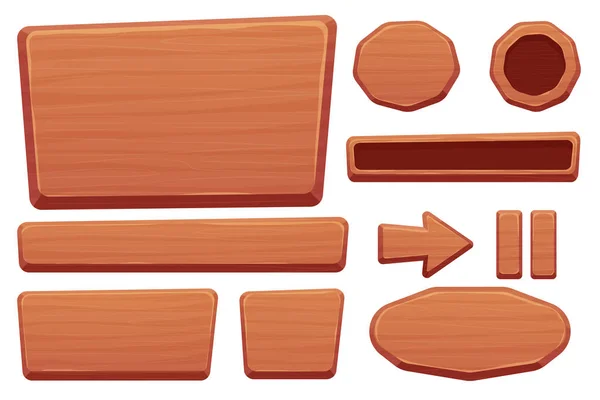 Hout Knop Cartoon Stijl Met Gebarsten Details Geïsoleerd Witte Achtergrond — Stockvector