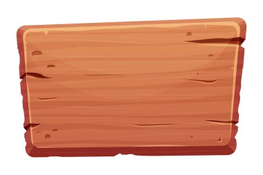 Ahşap tabela, pankart, beyaz arka planda izole çizgi film tarzında ahşap tahta. Oyun varlıkları, evet. Dokuma malzemesi, masaj çerçevesi, dekorasyon. 