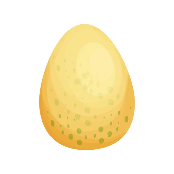 Яйцо динозавра, милая красочная яичная скорлупа в мультяшном стиле изолированы на белом фоне. Детеныш доисторической рептилии, декоративный элемент. — стоковый вектор