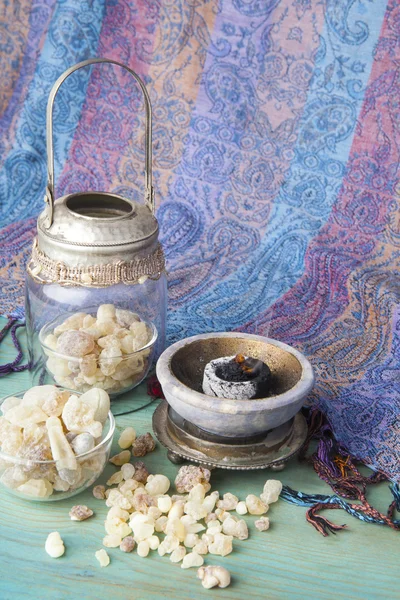 Frankincense resin and oil — Stock Photo, Image