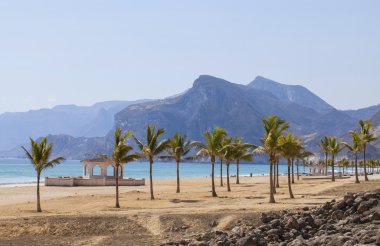Beautiful beach near Al Mughsayl, Oman. clipart