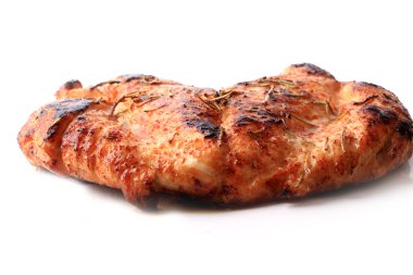 ızgara tavuk göğsü beyaz arka plan diyet fitness sağlıklı yaşam üzerinde izole biber ile