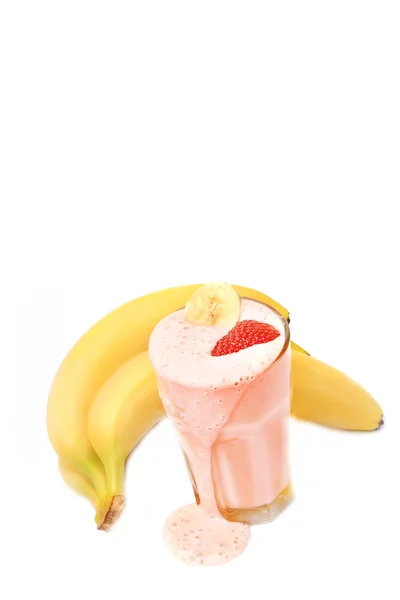 Banana strawberry milk smoothie — Stock Photo, Image