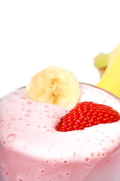 Banana strawberry milk smoothie — Stock Photo, Image