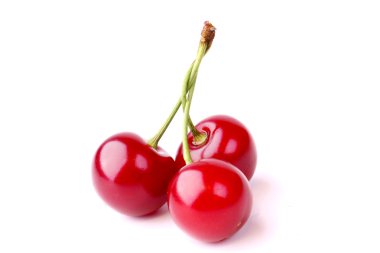 Beyaz arkaplanda kiraz izole