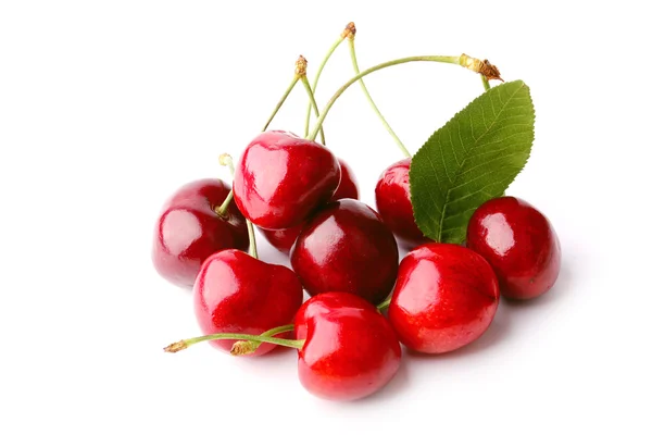Juicy cherries isolated on white background — Stock Photo, Image