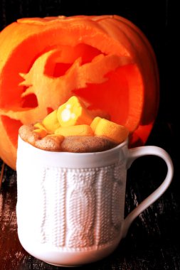 halloween kabak spice latte smoothies hatmi sıcak kış ile iç