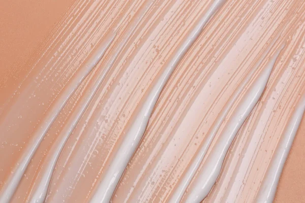 Cosmetische Natuurlijke Pastel Concept Textuur Van Vloeibare Crème Een Beige — Stockfoto