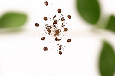 Kozmetik doğal konsept. Yüz ve vücut için doğal çevre dostu ev yapımı kahve fırçası..