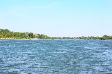 Nehir yaz zamanı. Doğal manzara.
