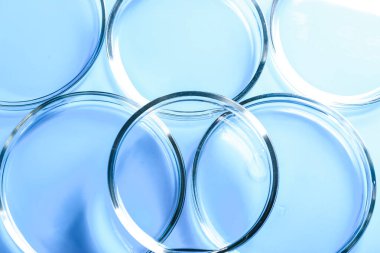 Soyut laboratuvar tıbbi geçmişi. Petri kapları, test tüpleri.