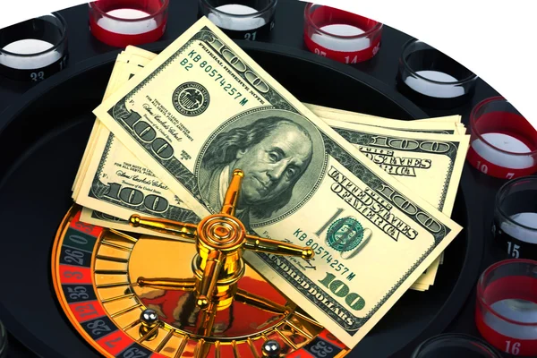 Ruleta casino juego dólares estadounidenses dinero tonificado foto —  Fotos de Stock