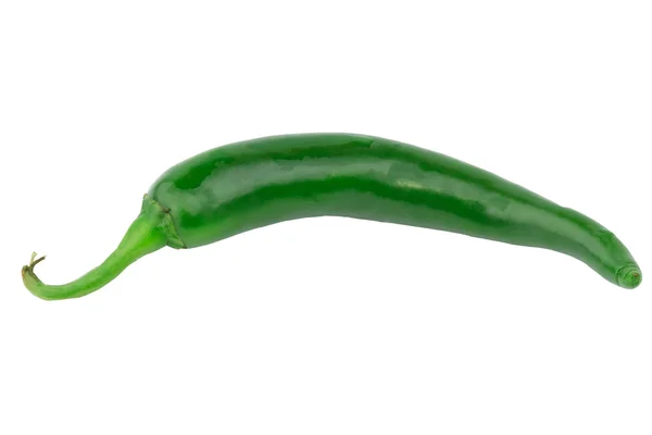 Grön varm chili paprika isolerad på en vit bakgrund — Stockfoto