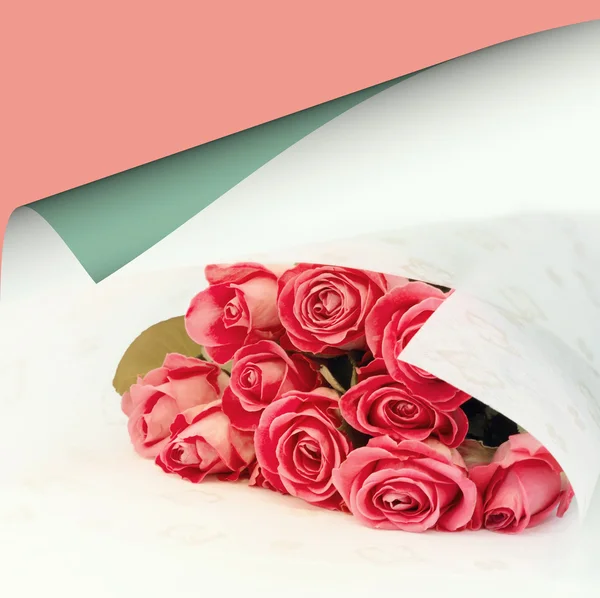 bouquet of pink roses floral background is love tenderness vintage retro selective soft focus